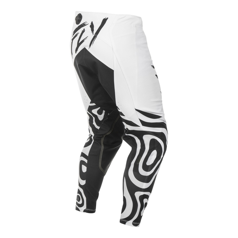 Motokroso kelnės FLY Racing Evolution balta-juoda