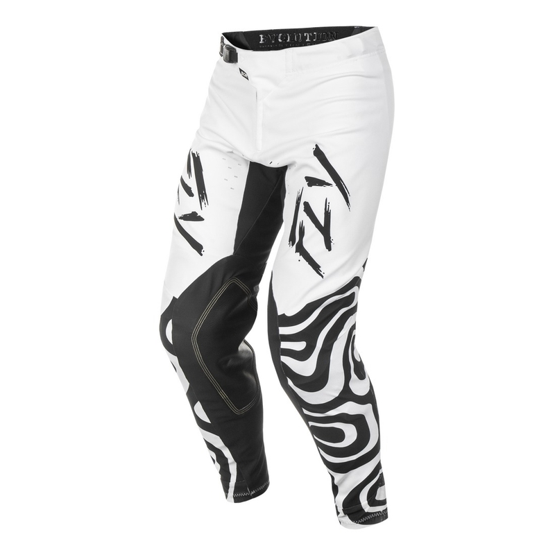 Motokroso kelnės FLY Racing Evolution balta-juoda