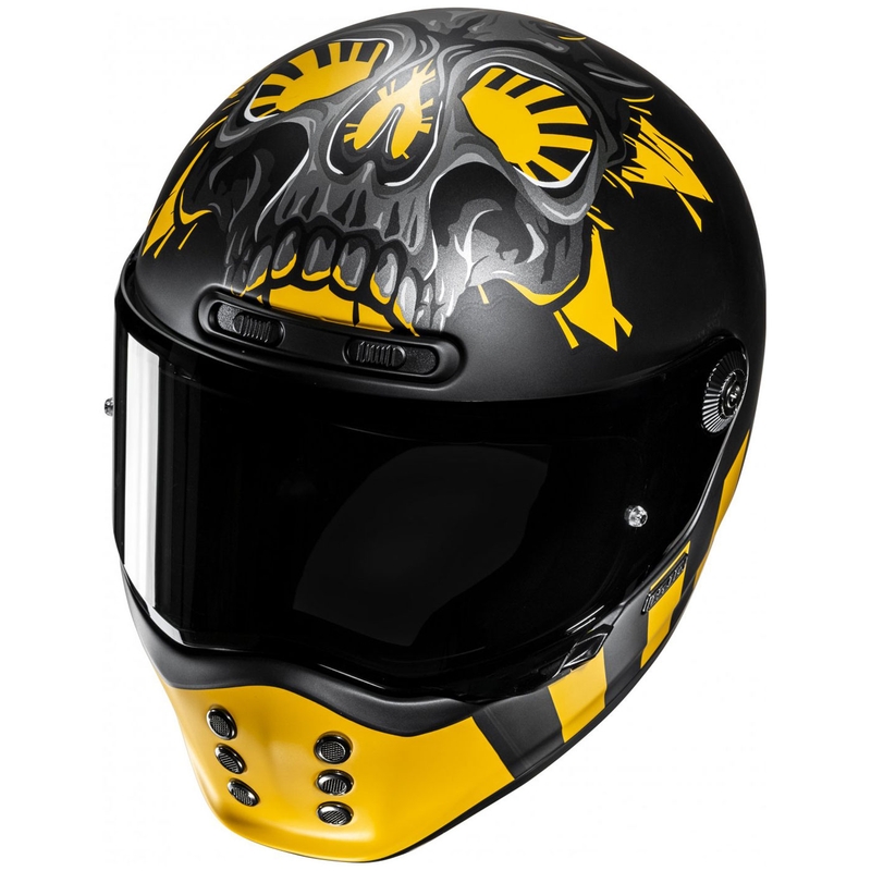 Integruotas motociklininko šalmas HJC V10 Crania MC3SF juodai geltonas