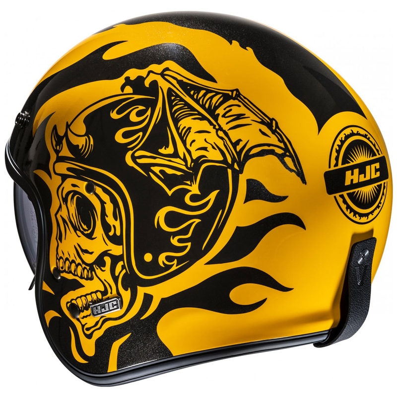 Atviras motociklininko šalmas HJC V31 Flame MC3 geltonai juodas