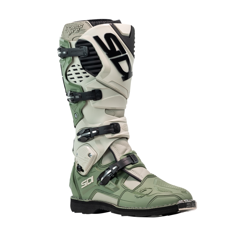 SiDi Crossfire 3 motociklininko batai žalia-smėlio spalvos