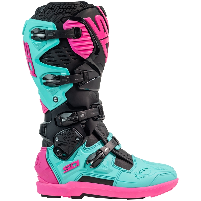SiDi Crossfire 3 SRS Black-Mint-Pink motociklininko batai