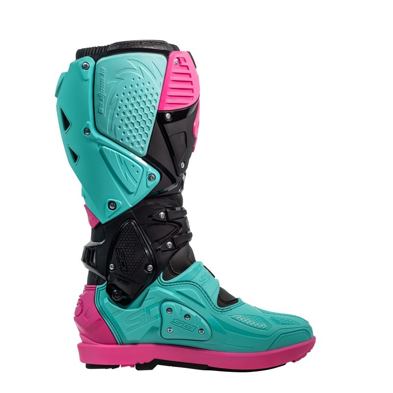 SiDi Crossfire 3 SRS Black-Mint-Pink motociklininko batai