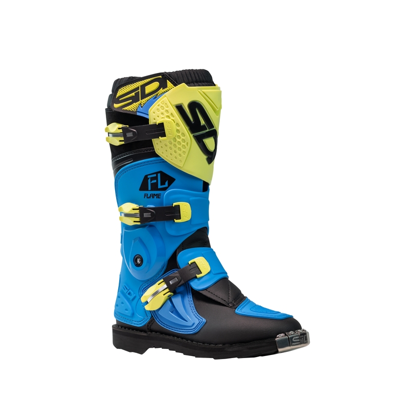 Vaikiški motokroso bateliai SiDi Flame blue-yellow-black