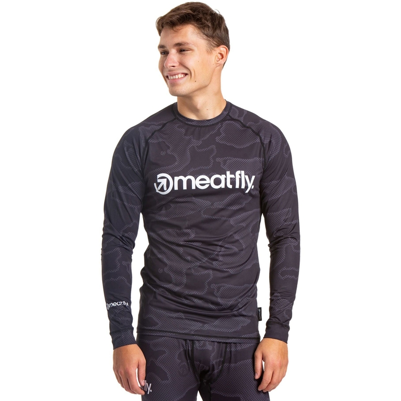 Vyriški termo marškinėliai Meatfly Avery black-grey