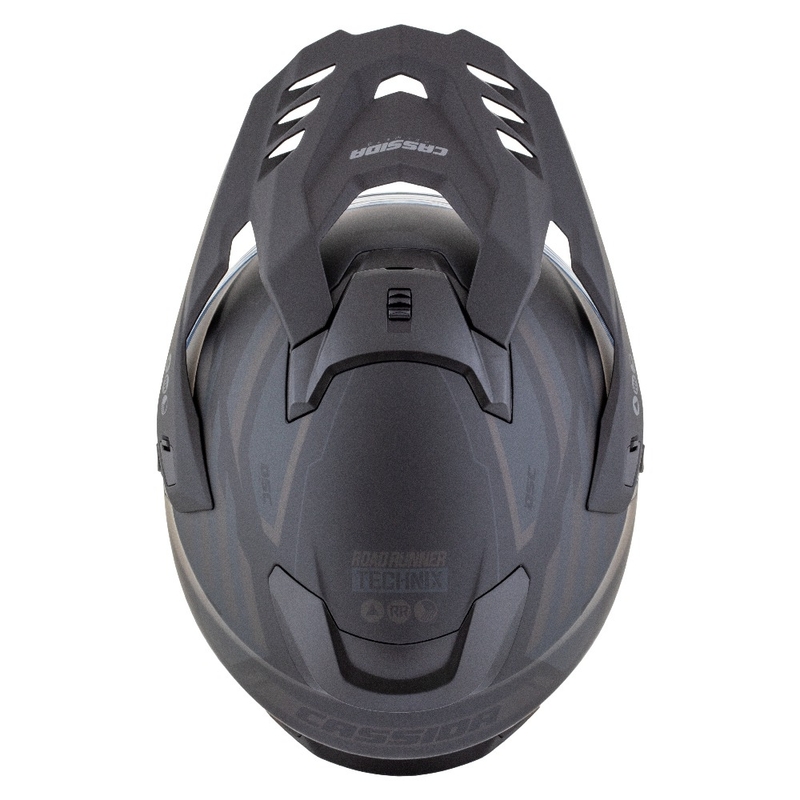 Enduro šalmas Cassida Road Runner TechniX matinis juodas-juodas-pilkas