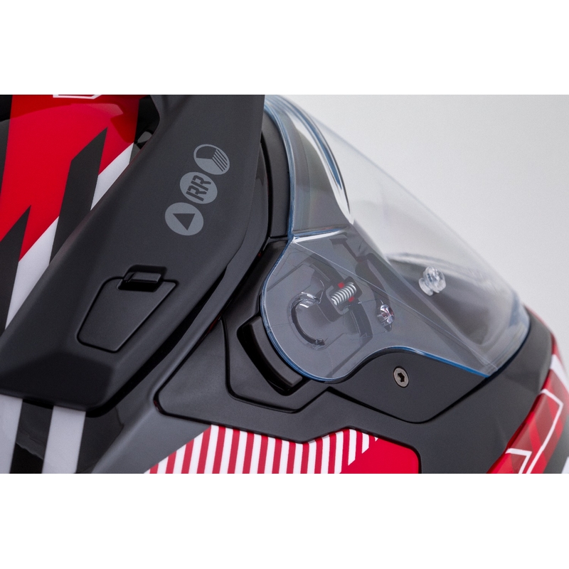 Enduro šalmas Cassida Road Runner TechniX raudona-juoda-balta-pilka