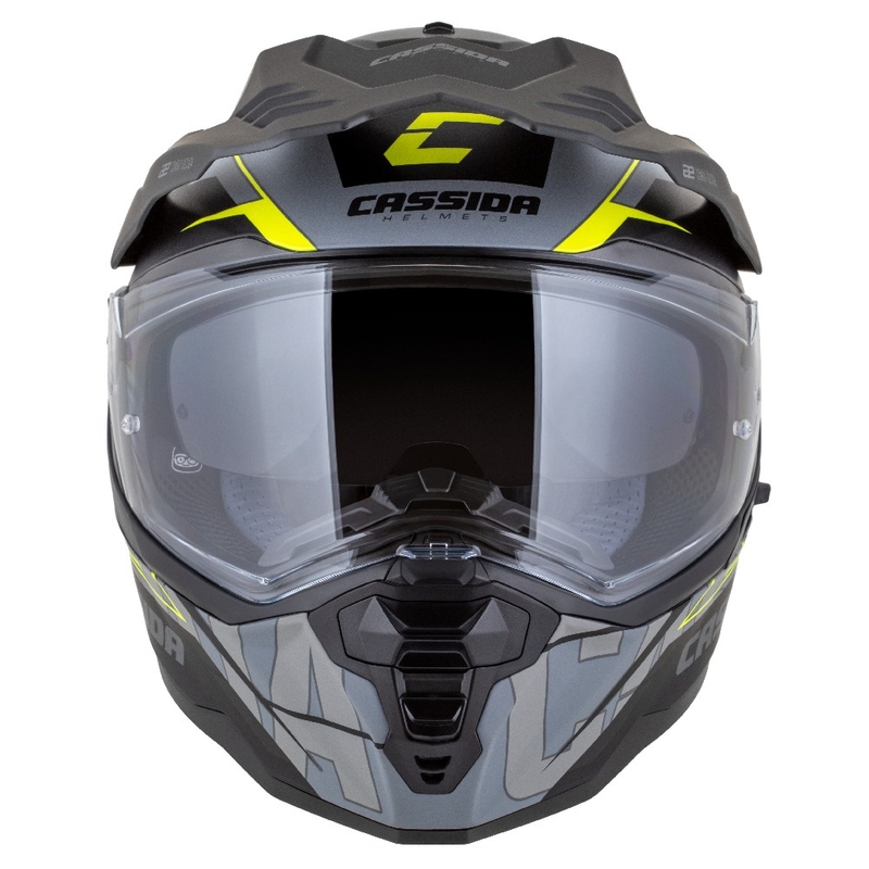 Enduro šalmas Cassida Road Runner TechniX matinis pilkai-juodas-fluo geltonas