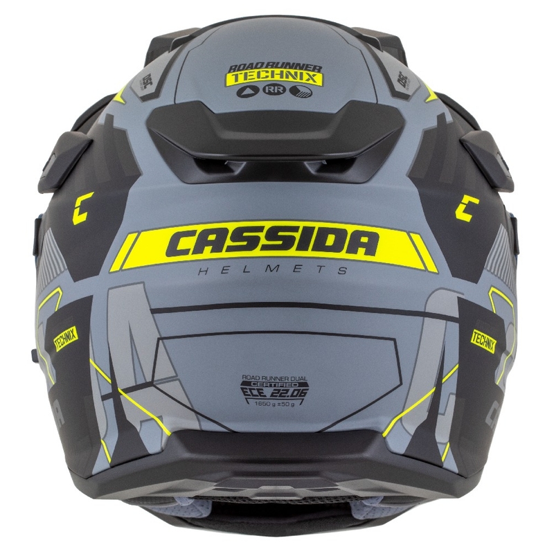 Enduro šalmas Cassida Road Runner TechniX matinis pilkai-juodas-fluo geltonas