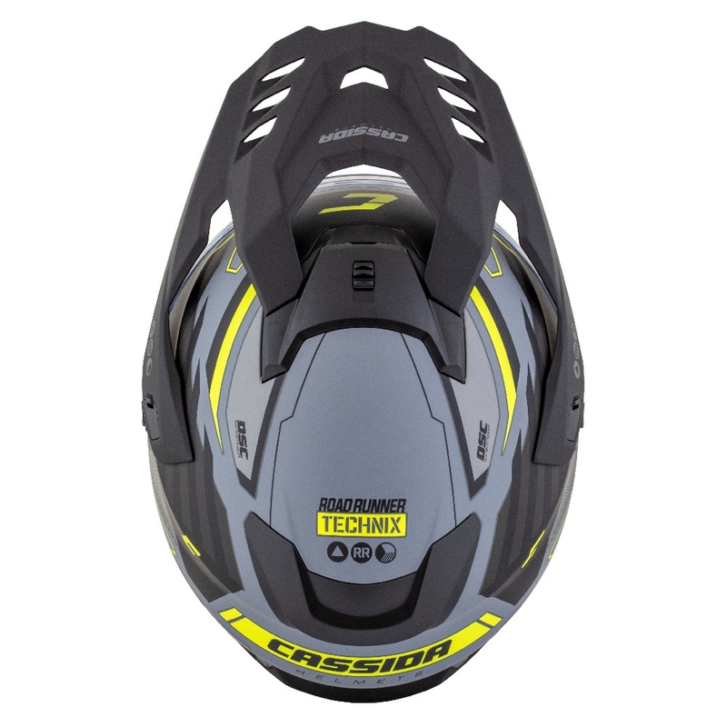 Enduro šalmas Cassida Road Runner TechniX matinis pilkai-juodas-fluo geltonas