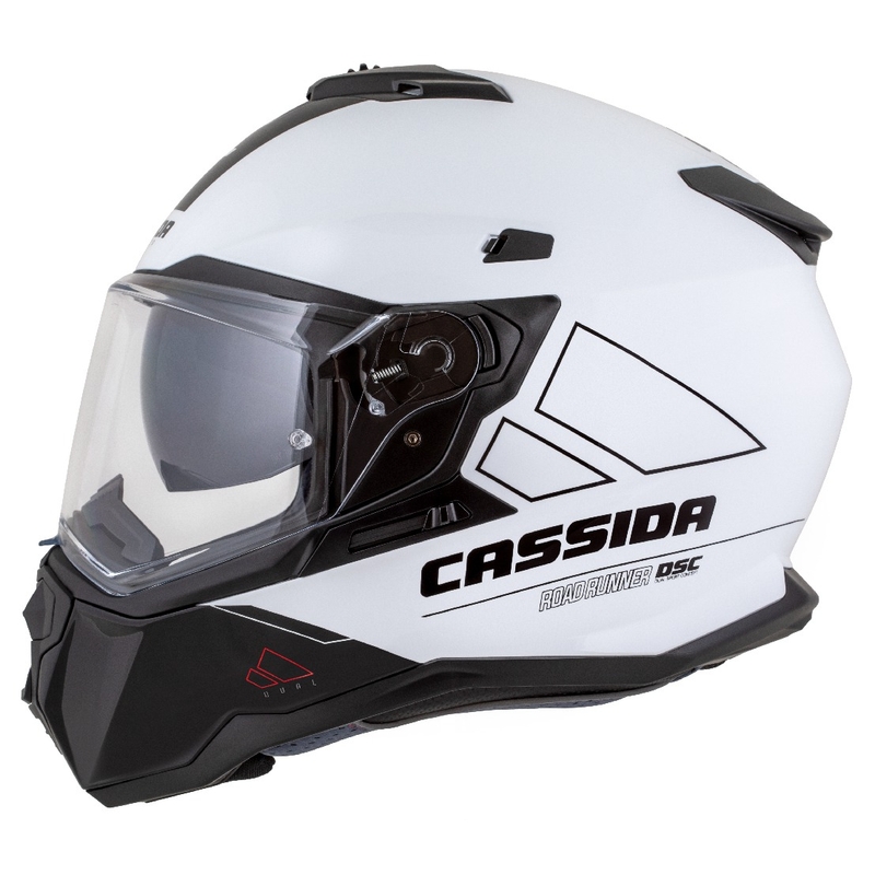 Enduro šalmas Cassida Road Runner Dual baltai juodas