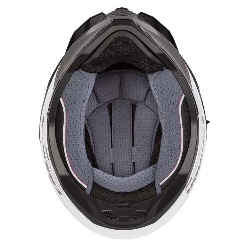 Enduro šalmas Cassida Road Runner Dual baltai juodas