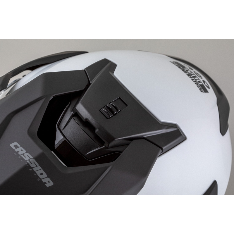 Enduro šalmas Cassida Road Runner Dual baltai juodas