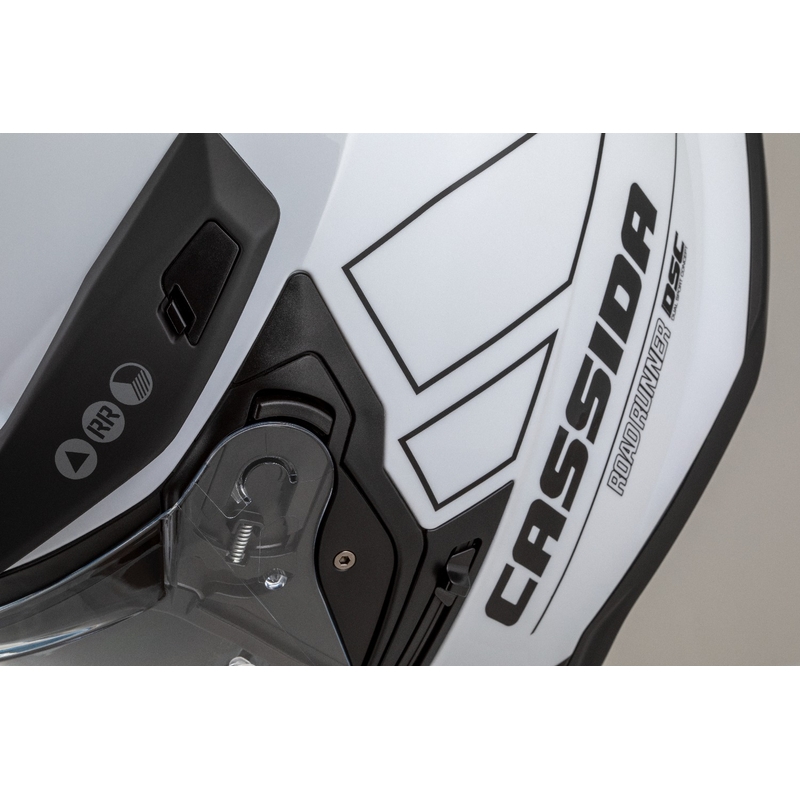 Enduro šalmas Cassida Road Runner Dual baltai juodas