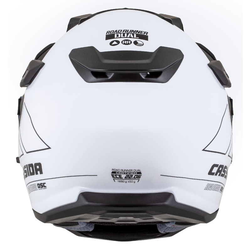 Enduro šalmas Cassida Road Runner Dual baltai juodas