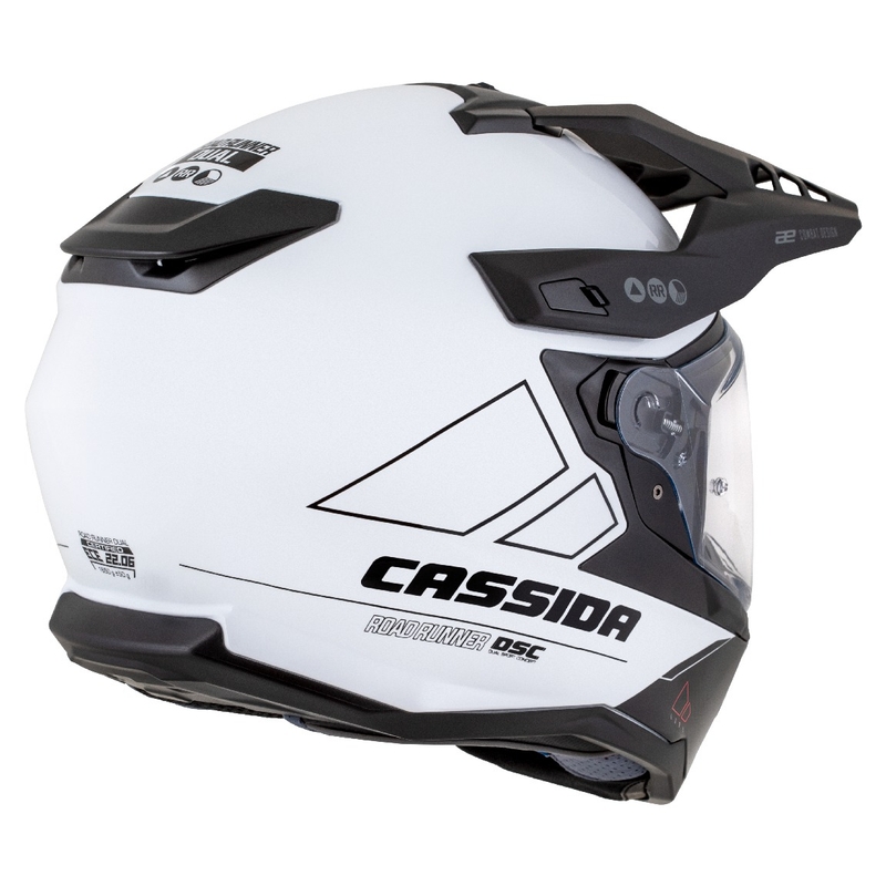 Enduro šalmas Cassida Road Runner Dual baltai juodas
