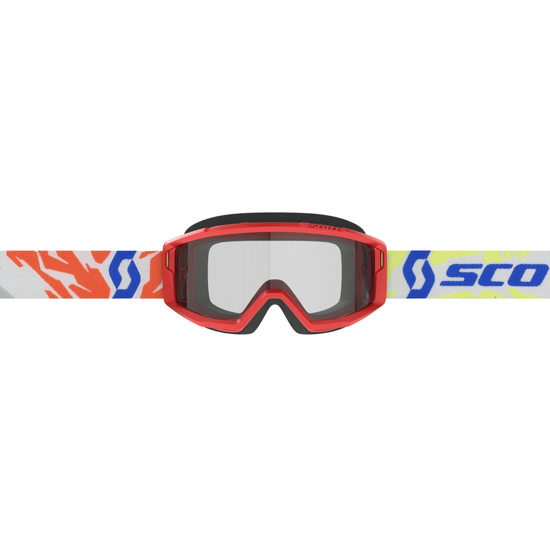 Vaikiški motokroso akiniai SCOTT Primal Youth raudoni su skaidriu stiklu išpardavimas