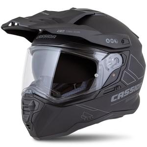 Enduro šalmas Cassida Road Runner Dual matinis juodai tamsiai pilkas