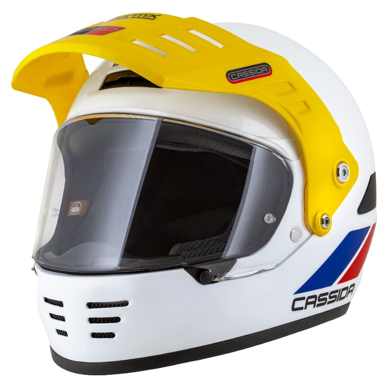 Enduro šalmas Cassida FormX FlatOut balta-mėlyna-raudona