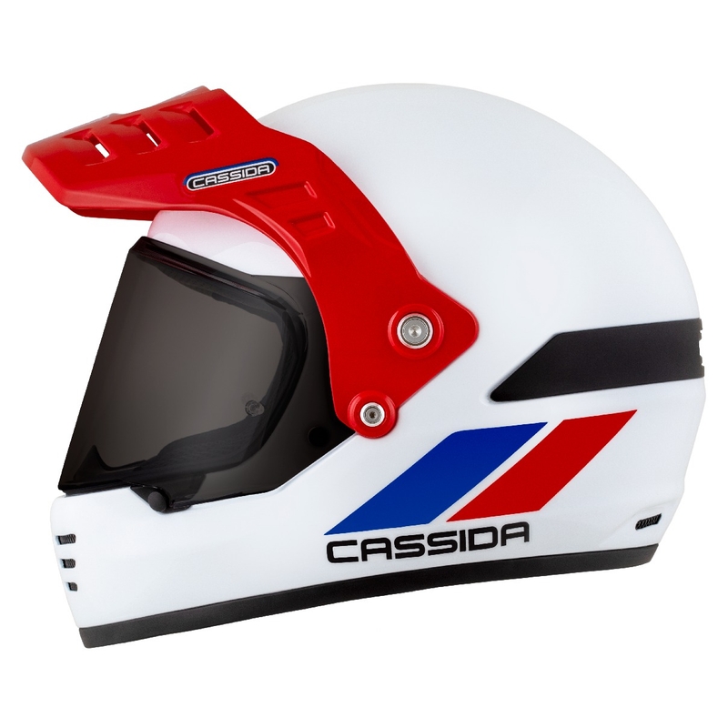 Enduro šalmas Cassida FormX FlatOut balta-mėlyna-raudona