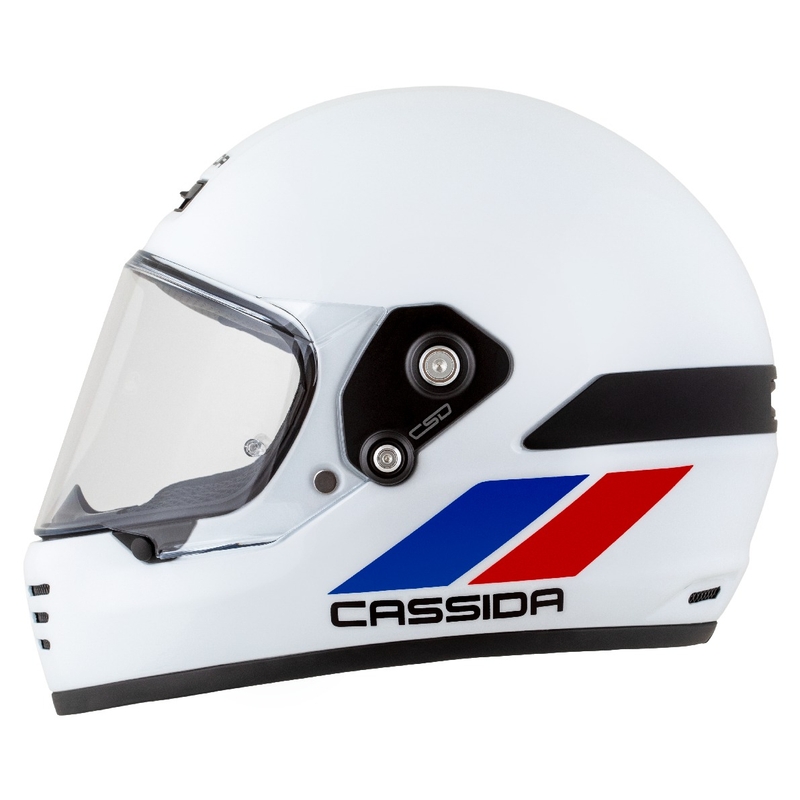 Enduro šalmas Cassida FormX FlatOut balta-mėlyna-raudona