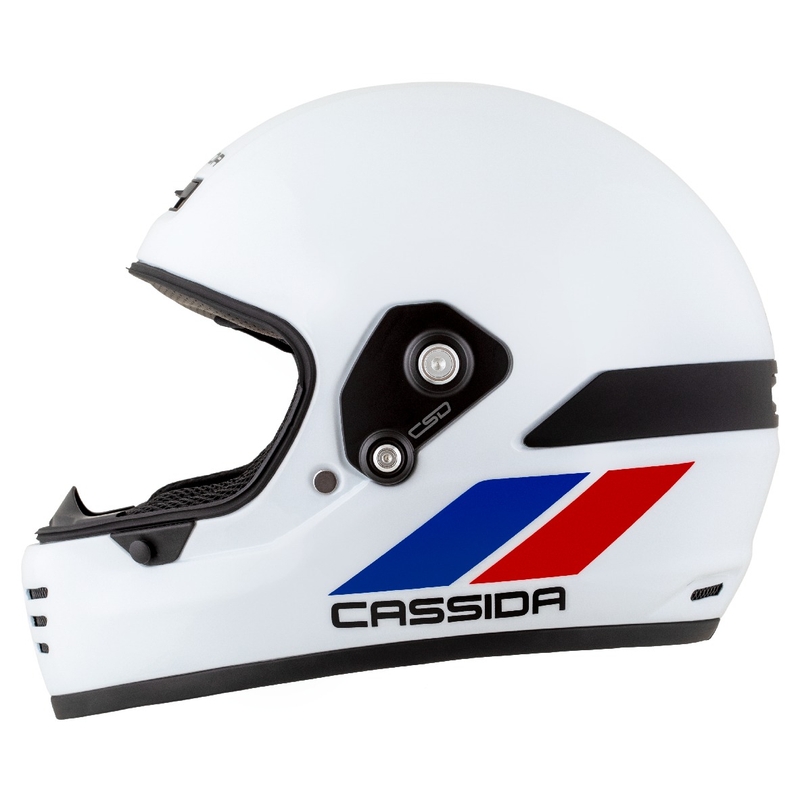 Enduro šalmas Cassida FormX FlatOut balta-mėlyna-raudona
