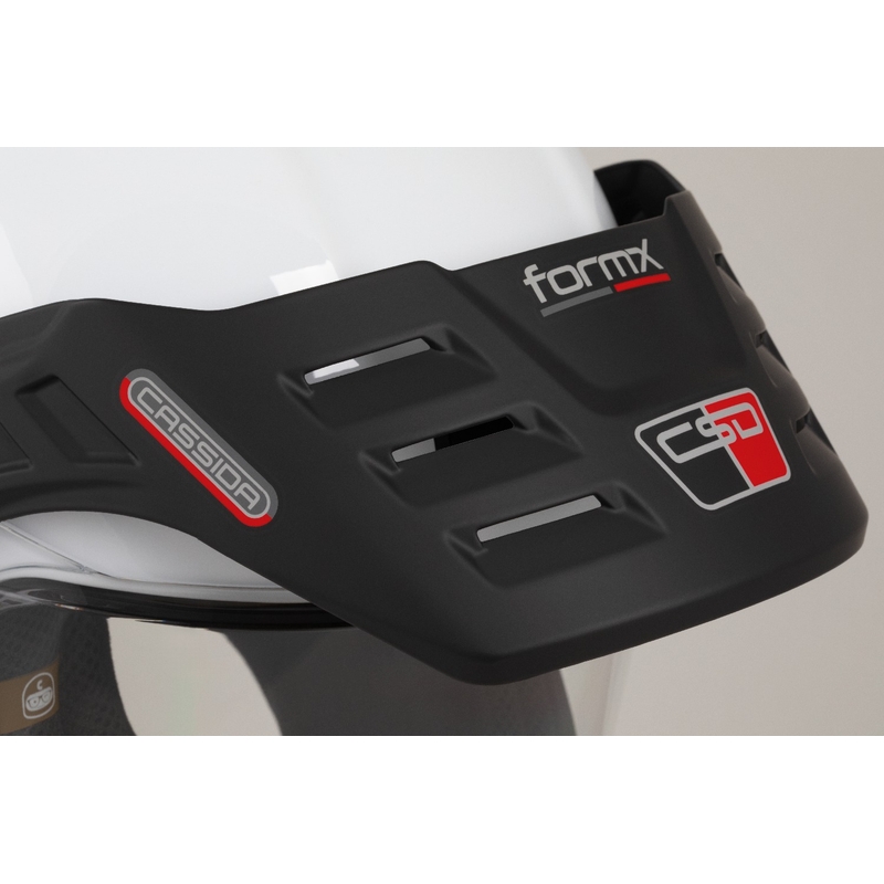 Enduro šalmas Cassida FormX FlatOut balta-juoda-raudona