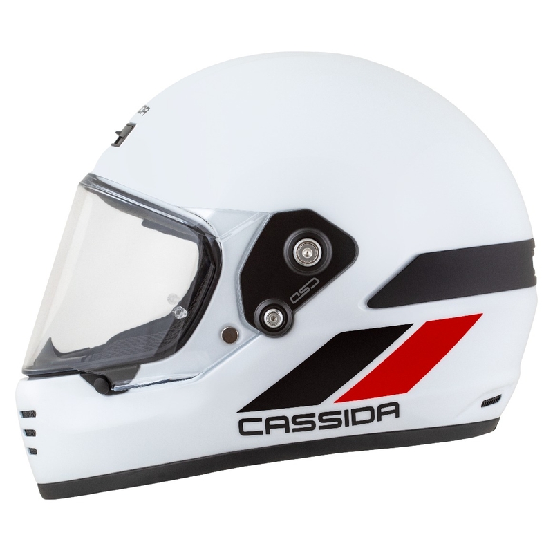Enduro šalmas Cassida FormX FlatOut balta-juoda-raudona