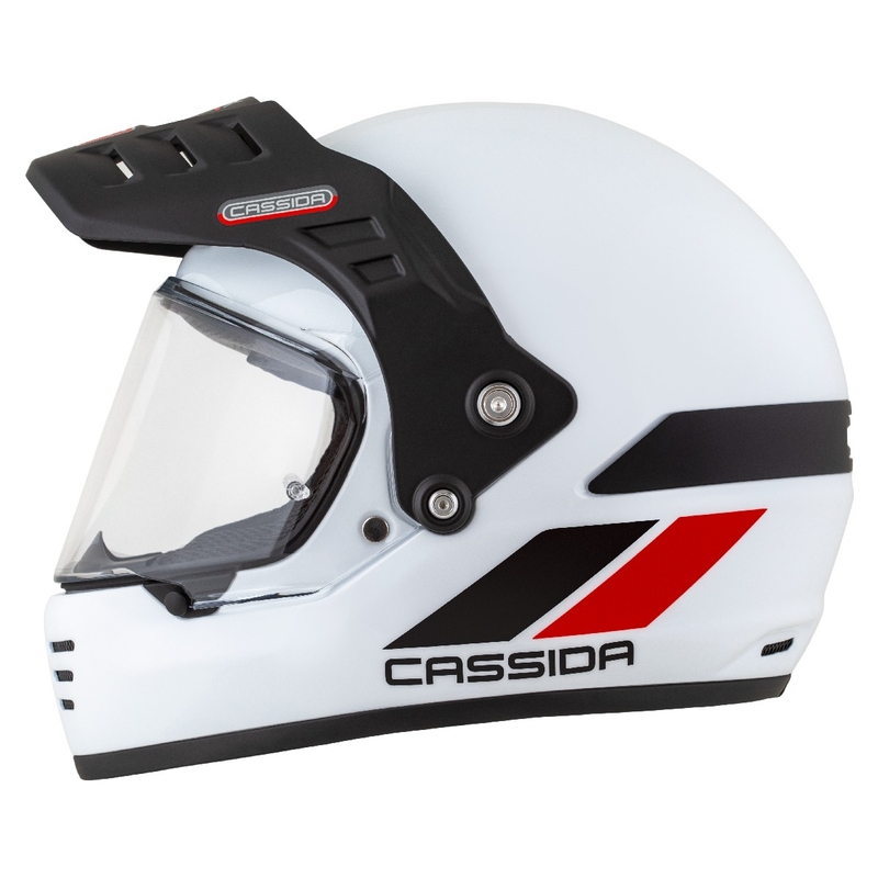 Enduro šalmas Cassida FormX FlatOut balta-juoda-raudona