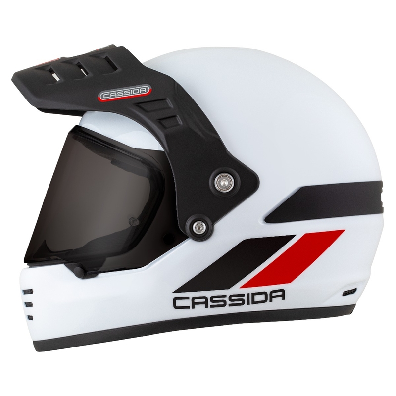 Enduro šalmas Cassida FormX FlatOut balta-juoda-raudona