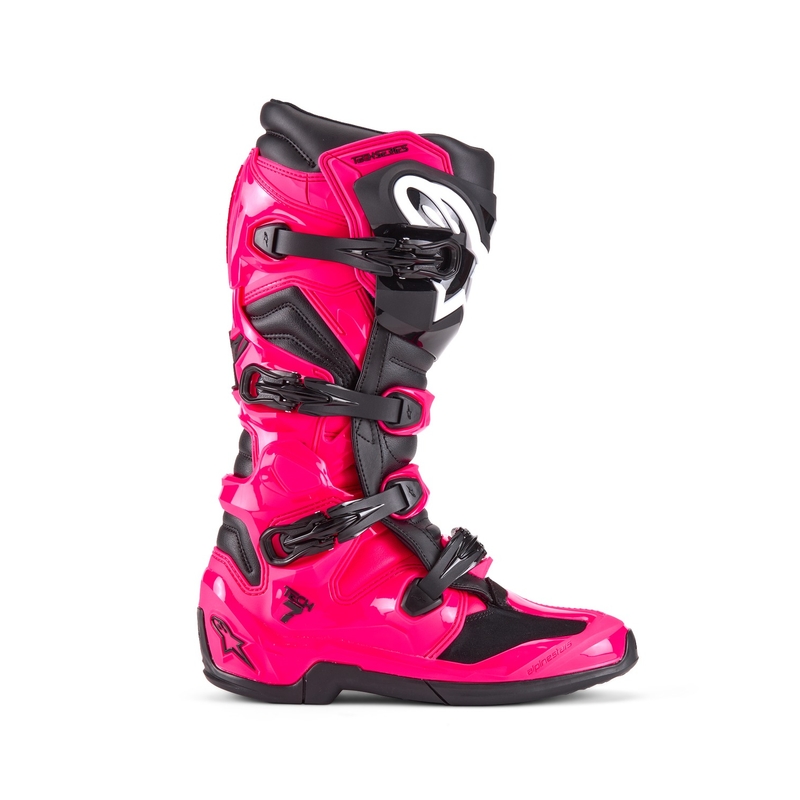 Alpinestars TECH 7 motokroso batai rožinės ir juodos spalvos