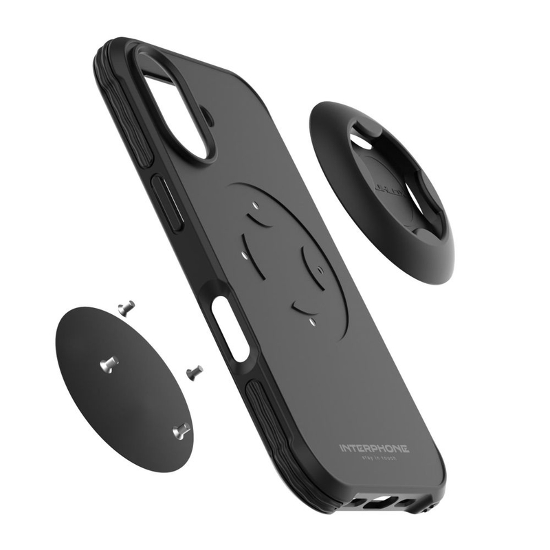 Apsauginis dangtelis "Interphone" QUIKLOX Tetraforce, skirtas "Apple iPhone 16 Plus", juodas