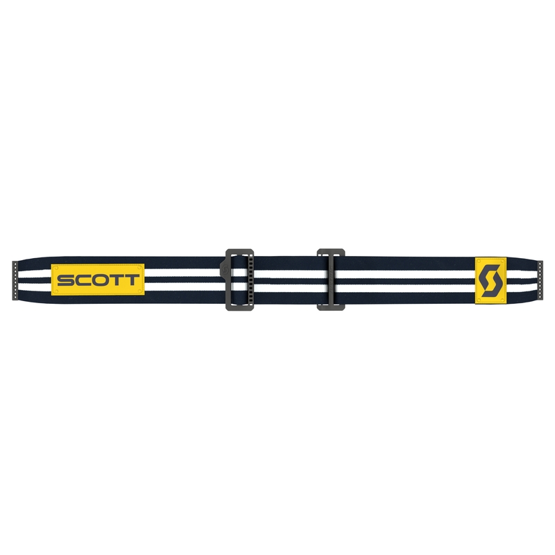 Motokroso akiniai SCOTT 89X Era mėlyni ir balti su geltonu chromuotu stiklu išpardavimas