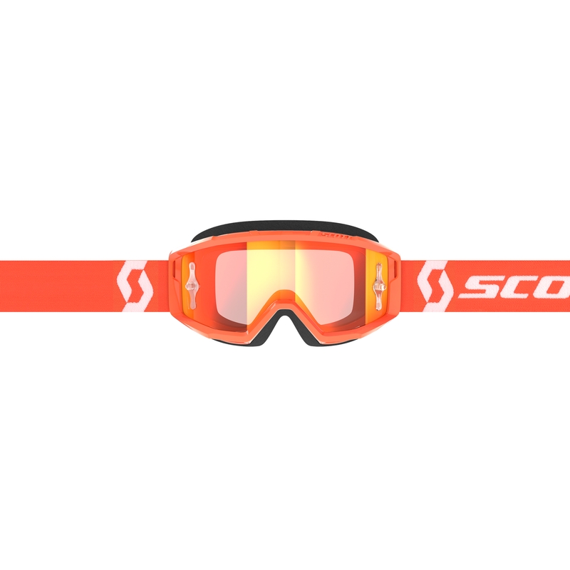 Motokroso akiniai SCOTT Primal CH oranžiniai ir balti su chromuotu oranžiniu stiklu