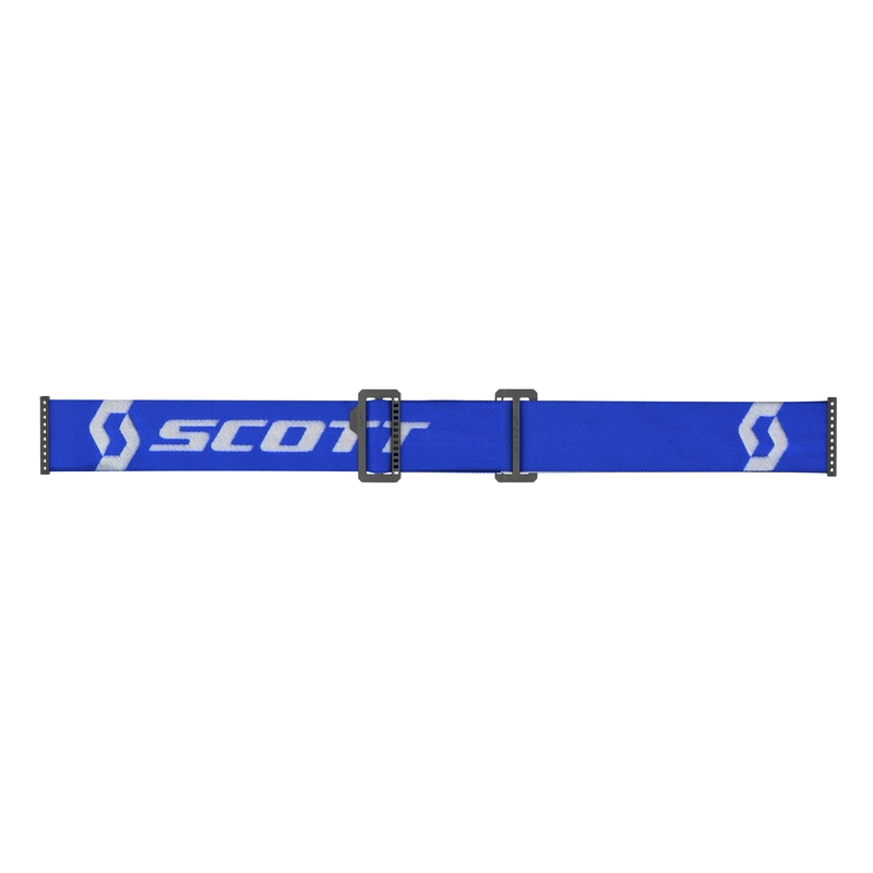 Motokroso akiniai SCOTT Primal CH mėlynos ir baltos spalvos su chromuotu mėlynu stiklu