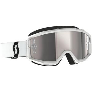 Motokroso akiniai SCOTT Primal CH balti su chromuotu sidabriniu stiklu