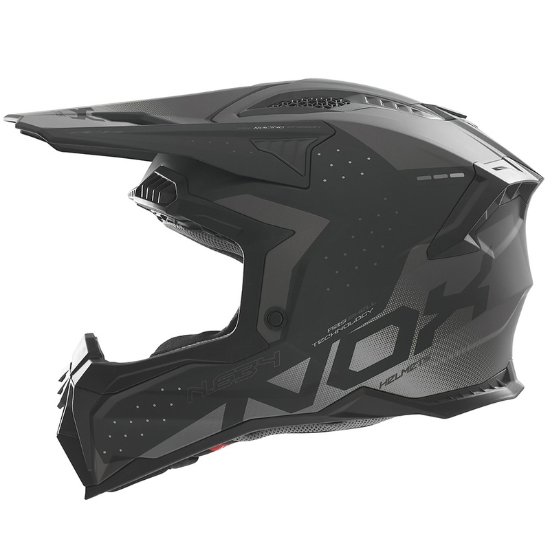 Motokrosová helma NOX N634 matná černo-stříbrná