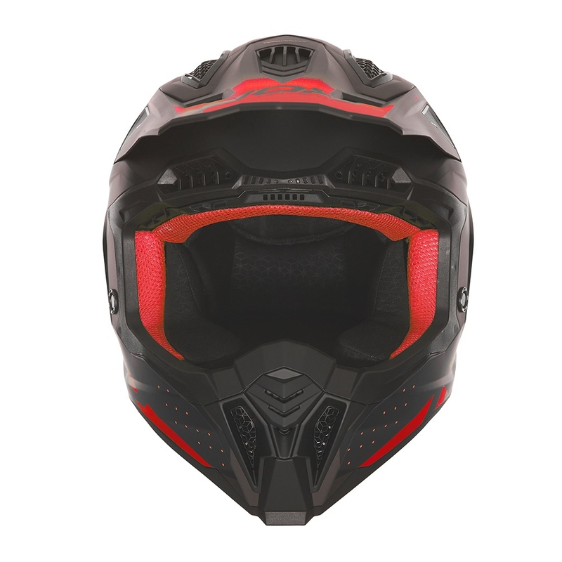 Motokrosová helma NOX N634 matná černo-červená