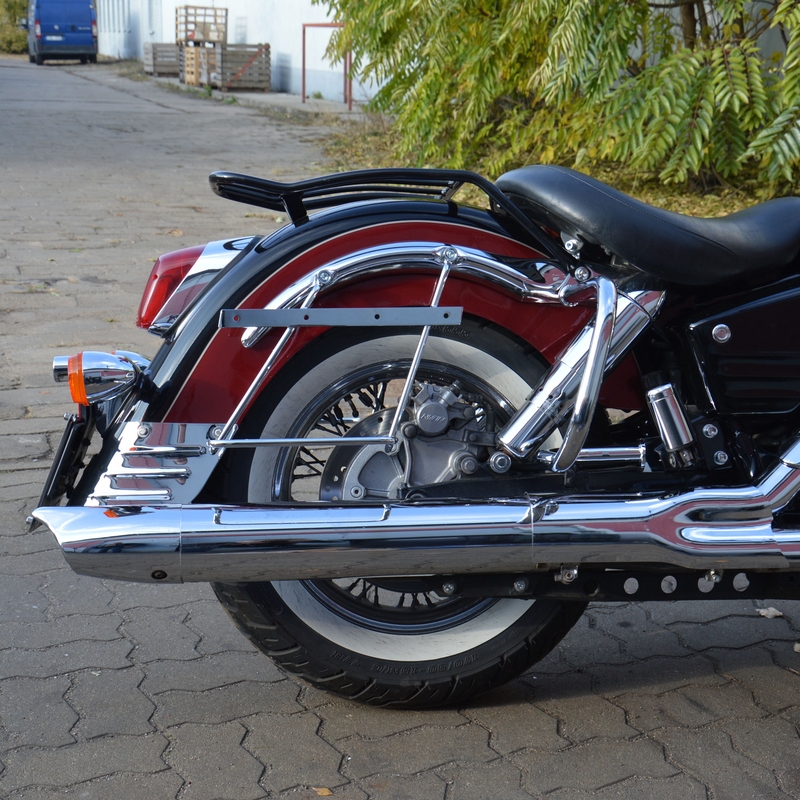 Bagažinių su atlošu atraminiai rėmai HONDA VT1100 C3 Aero chromuoti