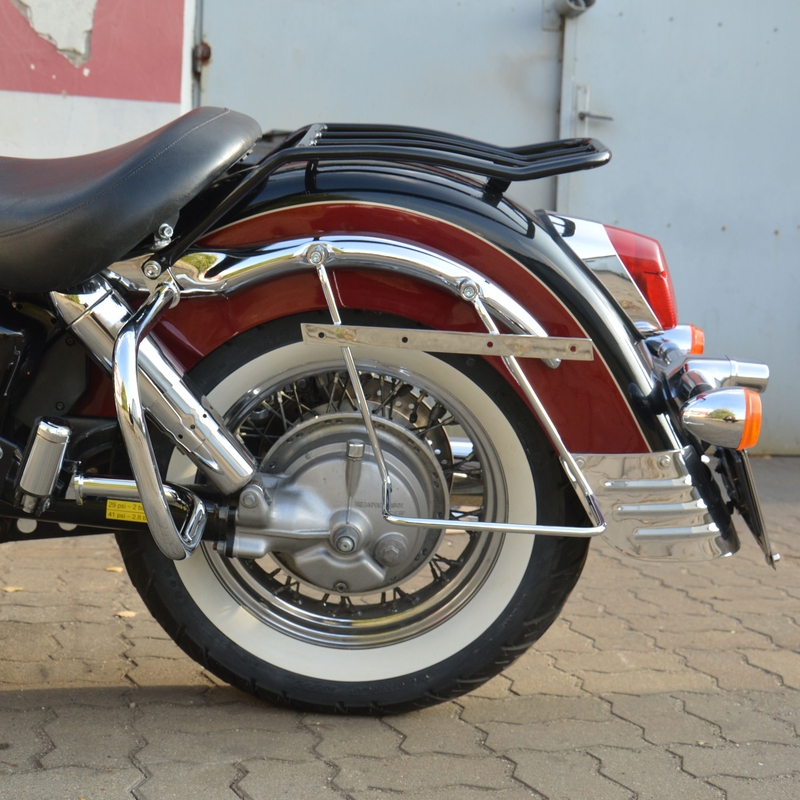 Bagažinių su atlošu atraminiai rėmai HONDA VT1100 C3 Aero chromuoti