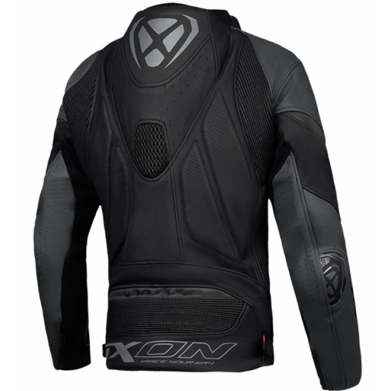 IXON Vortex 3 juoda odinė motociklininko striukė