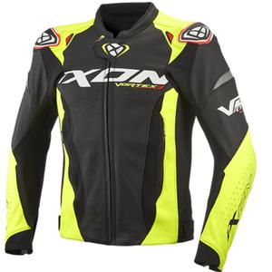 Odinė motociklininko striukė IXON Vortex 3 black-fluo yellow