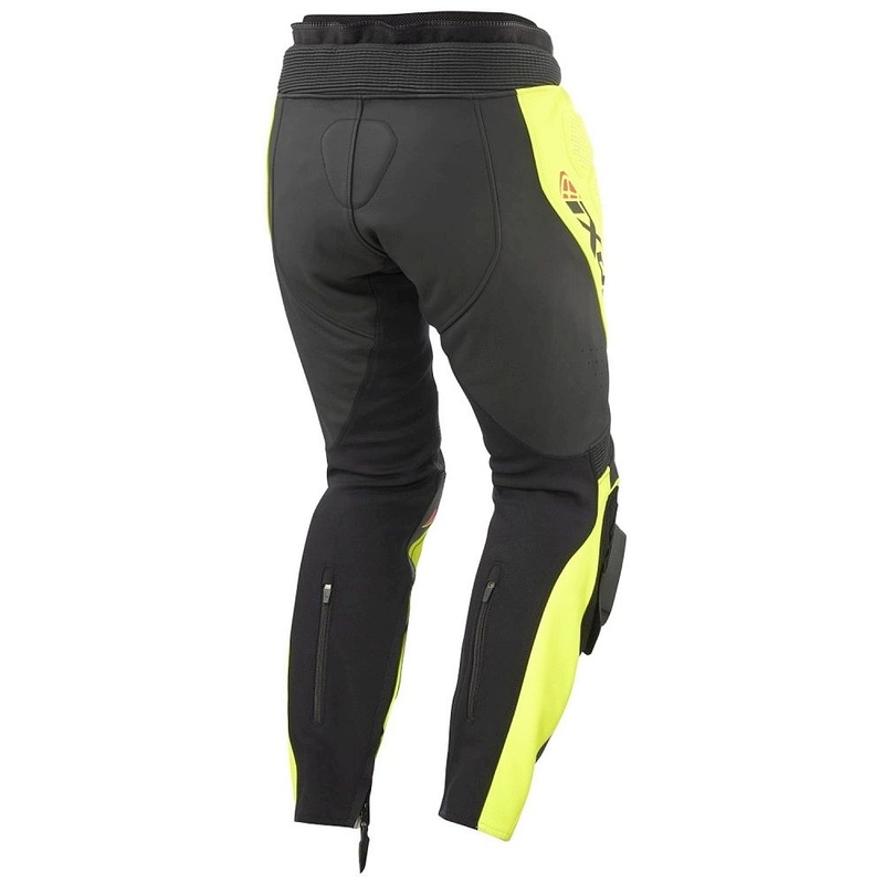 IXON Vortex 3 juodai geltonos odos motociklininko kelnės