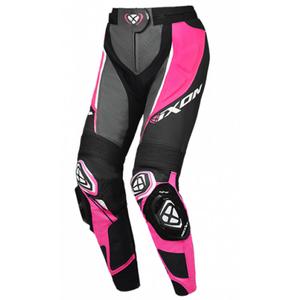 Moteriškos odinės motociklininko kelnės IXON Vortex 3 black-pink-white