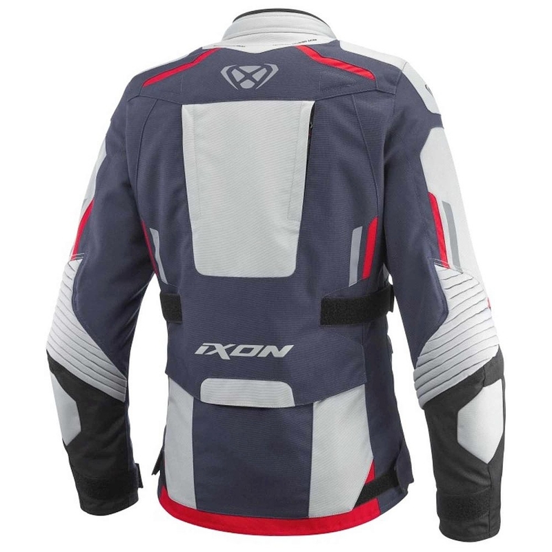 Moteriška motociklininko striukė IXON Midgard pilka-mėlyna-juoda