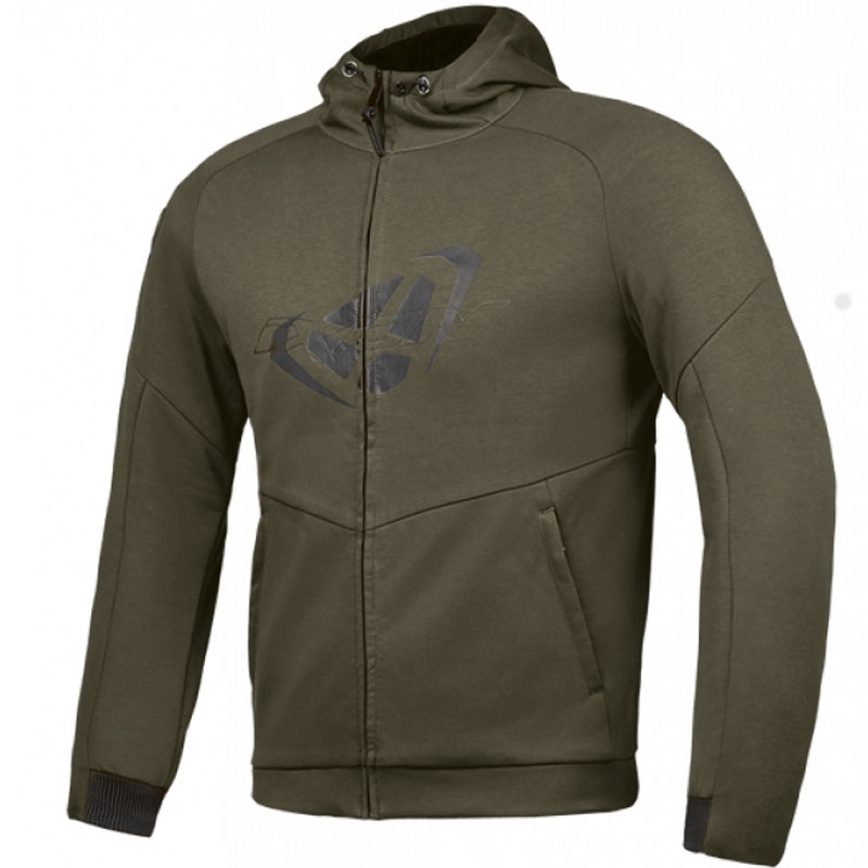 Motociklininko džemperis su gobtuvu IXON Touchdown khaki-black