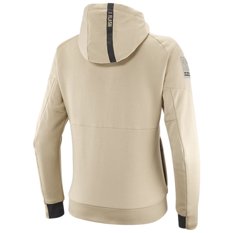 Moteriškas motociklininko džemperis su gobtuvu IXON Touchdown beige-grey