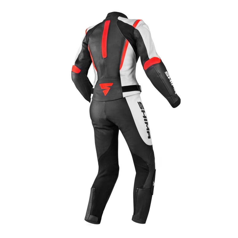 Moteriškas Shima Miura Black-White-Fluo Red motociklininkų kombinezonas išpardavimas