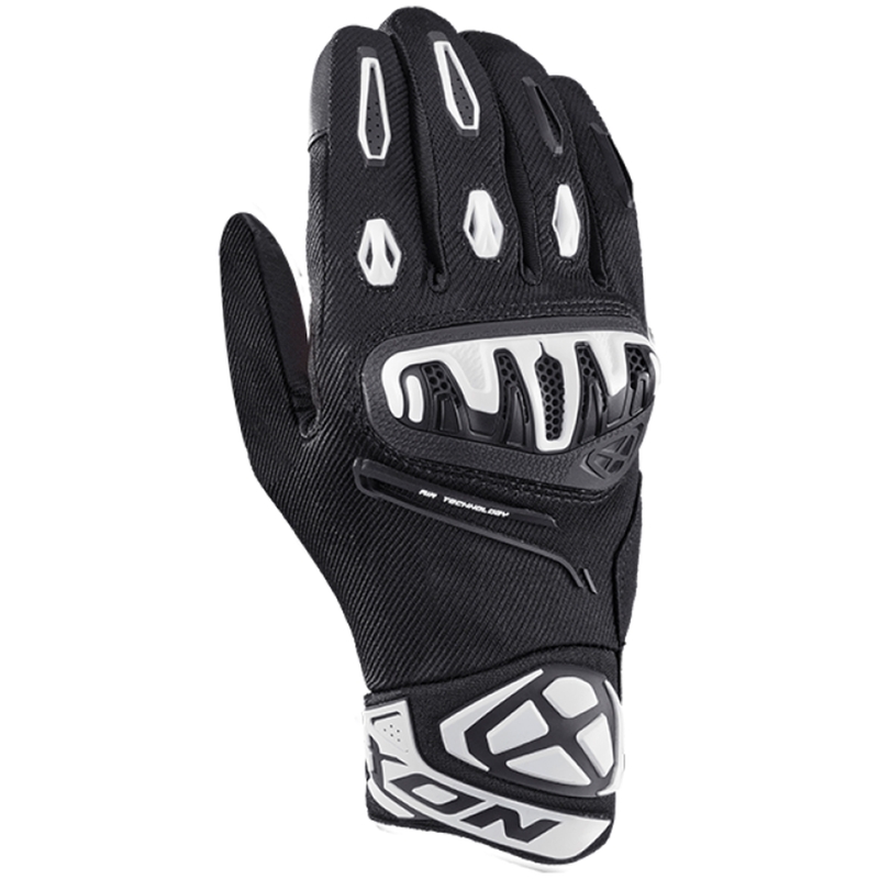 Motociklininko pirštinės IXON Mirage Air juodos ir baltos spalvos
