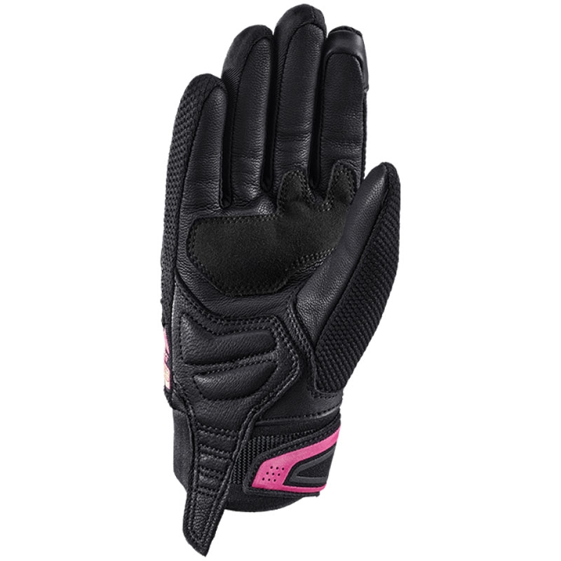 Moteriškos IXON Mig 2 Airflow motociklininko pirštinės juodos ir rožinės spalvos